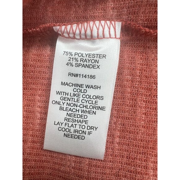 89th + Madison Womens Rusty Red Striped Cowl Neck Sweater Medium - Picture 3 of 11